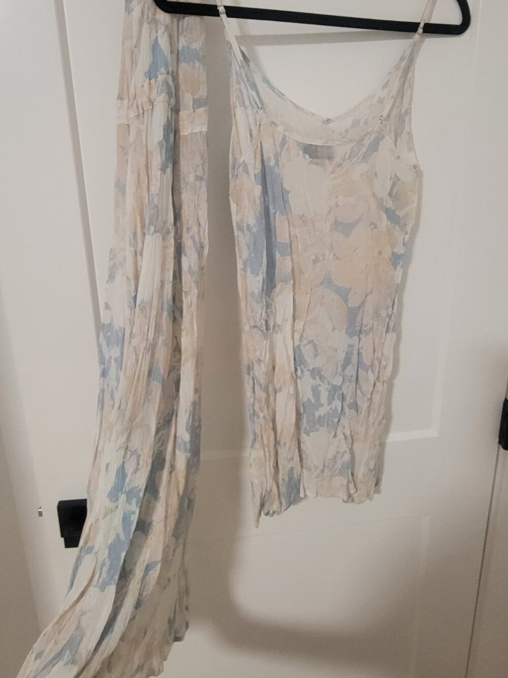 Sam & Lavi Blue & Cream Midi Dress - Size M - Picture 5 of 8